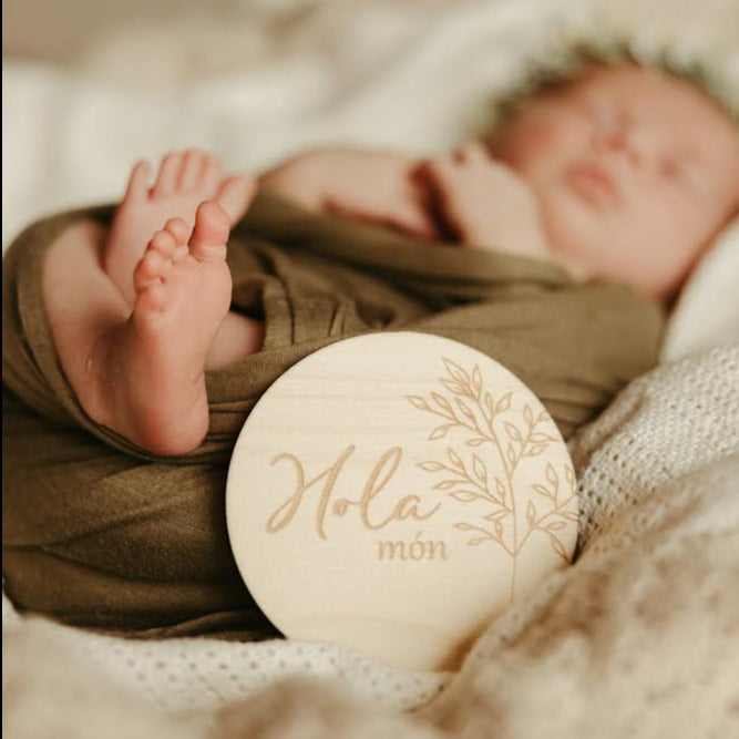Placas Cumplemeses De Madera Personalizadas - Set De 4, Para Fotos Del Primer Año Del Bebé